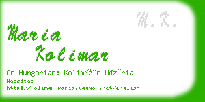 maria kolimar business card